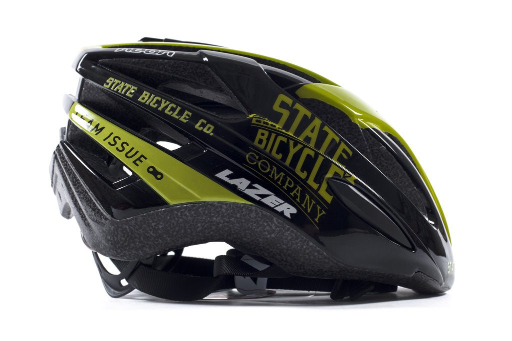 TEAM ISSUE HELMET BY LAZER - BLACK / CHARTREUSE